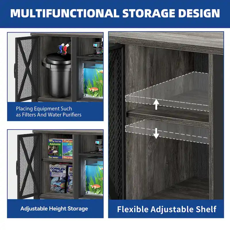 Moasis 55-75 Gallon Aquarium Stand with Power Outlets,Fish Tank Stand with Storage Cabinet