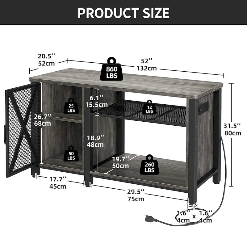 Moasis 55-75 Gallon Aquarium Stand with Power Outlets,Fish Tank Stand with Storage Cabinet