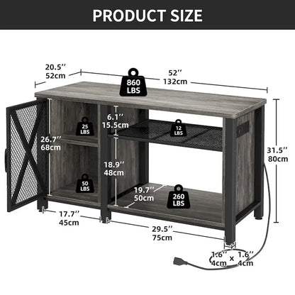 Moasis 55-75 Gallon Aquarium Stand with Power Outlets,Fish Tank Stand with Storage Cabinet