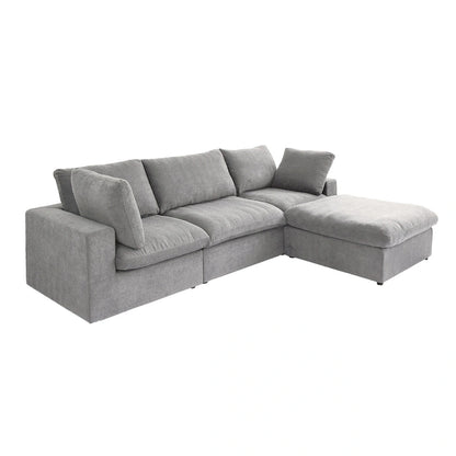 L-shape Linen Upholstered Sectional Sofa Couch