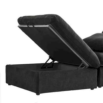 L-shape Linen Upholstered Sectional Sofa Couch