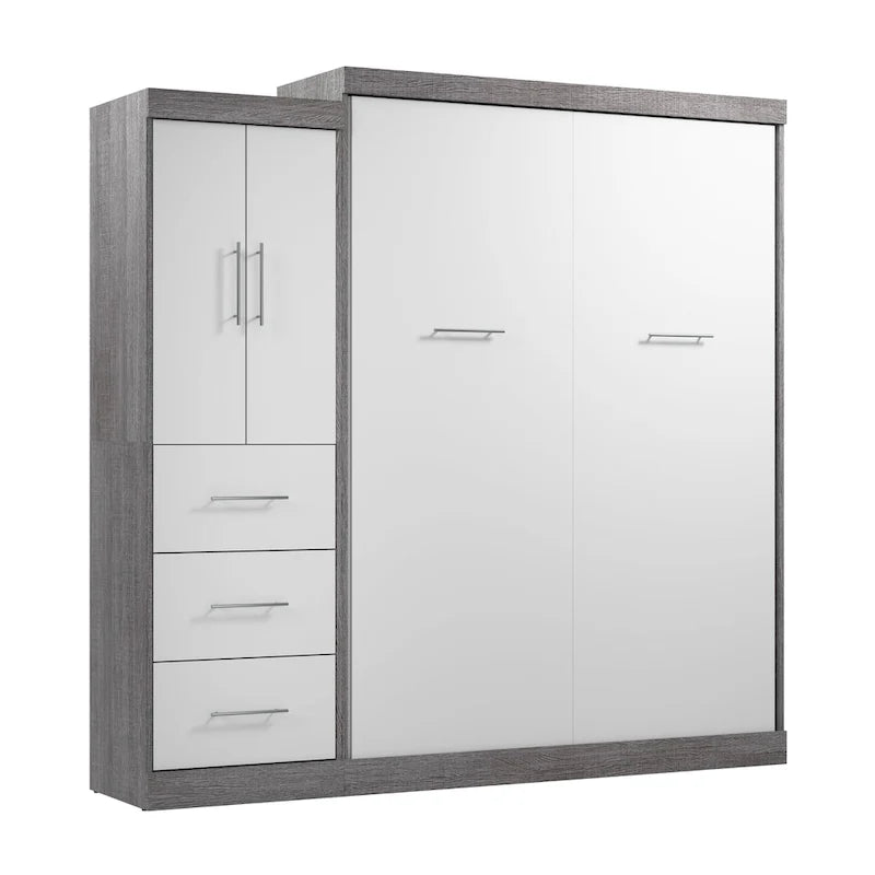Nebula Queen Murphy Bed with Wardrobe (90W) by Bestar