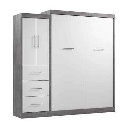 Nebula Queen Murphy Bed with Wardrobe (90W) by Bestar