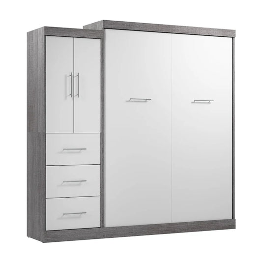 Nebula Queen Murphy Bed with Wardrobe (90W) by Bestar