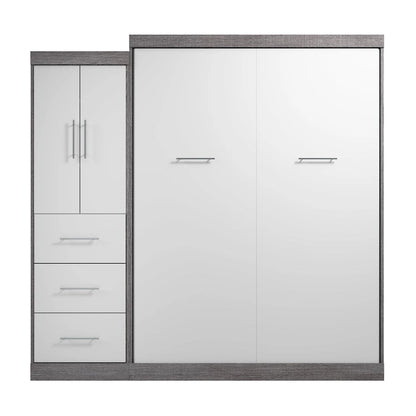 Nebula Queen Murphy Bed with Wardrobe (90W) by Bestar