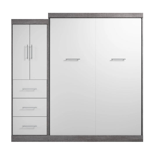 Nebula Queen Murphy Bed with Wardrobe (90W) by Bestar
