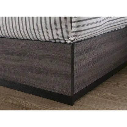 Furniture of America Rothwell Grey Wood Bed with Bookcase Headboard