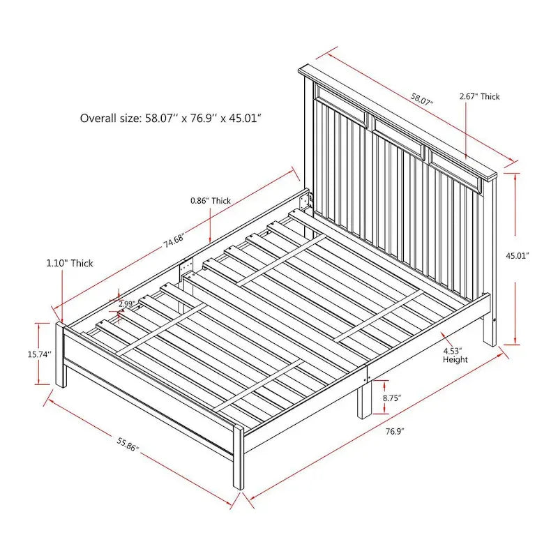 Furniture of America Amanda Traditional Slatted Full Size Platform Bed