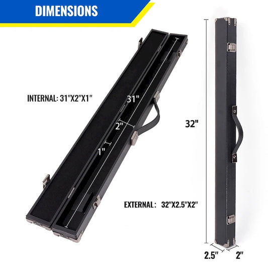 GSE 1x1 Hard Billiard Pool Cue Stick Hard Box. 1/2 Pool Cue Case for 1 Butts/1 Shafts