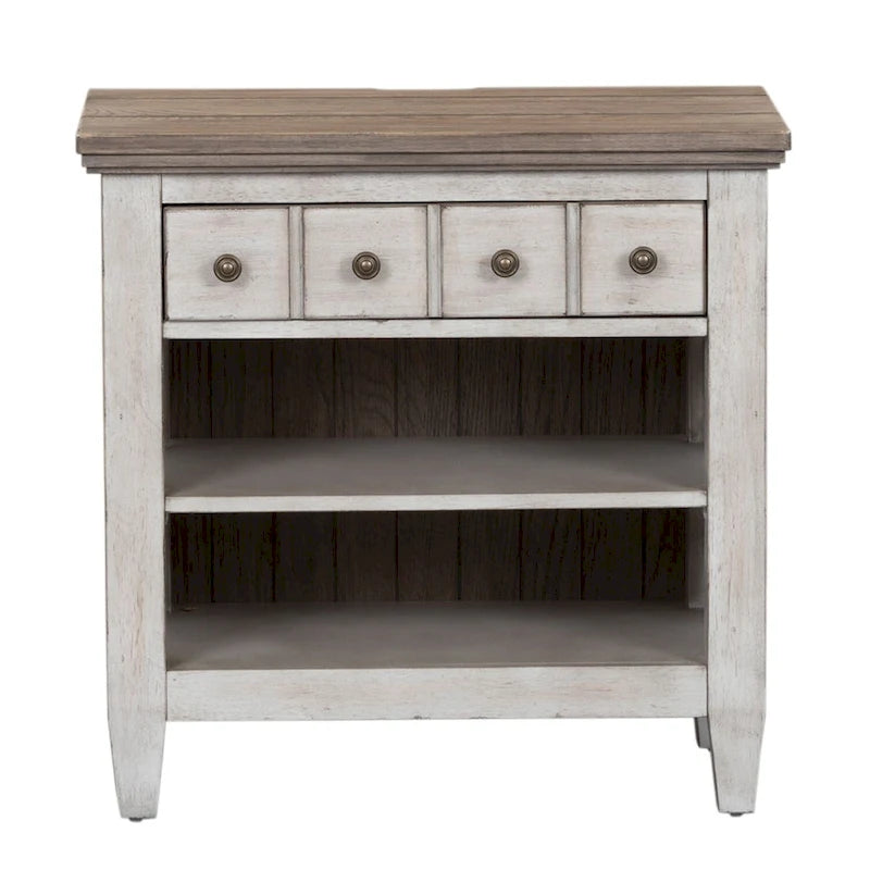 Heartland Antique White 1-Drawer Night Stand Charging Station
