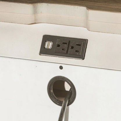 Heartland Antique White 1-Drawer Night Stand Charging Station