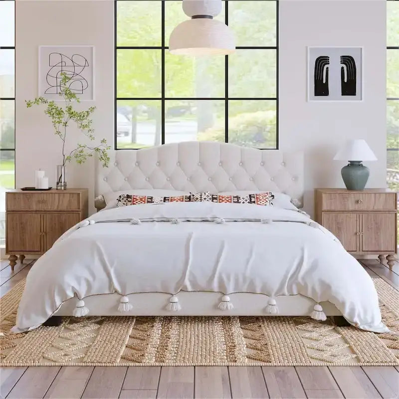 King Upholstered Platform Bed