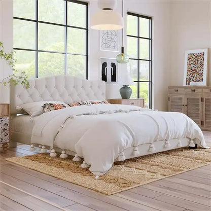 King Upholstered Platform Bed