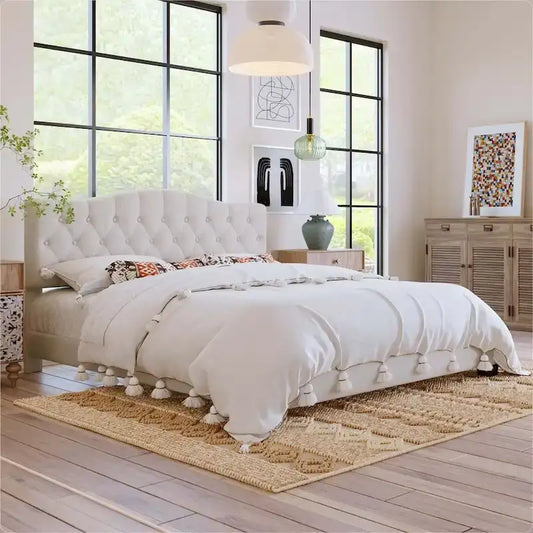 King Upholstered Platform Bed