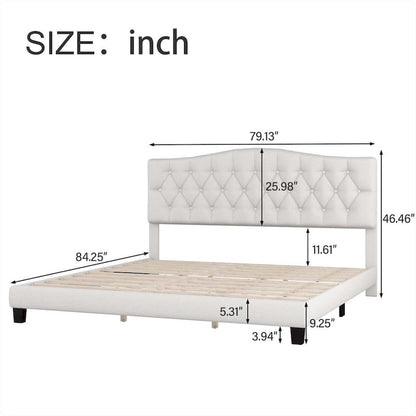 King Upholstered Platform Bed