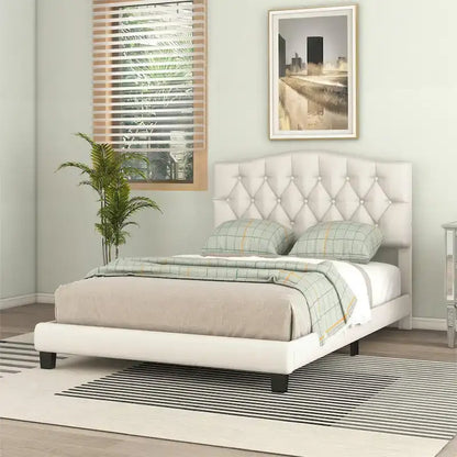 King Upholstered Platform Bed