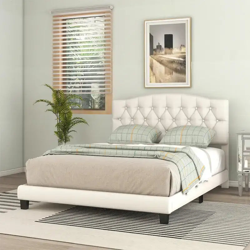 King Upholstered Platform Bed