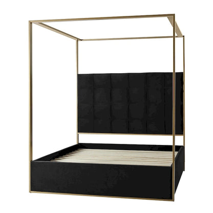 Milton Contemporary Upholstered Queen Size Canopy Bed by HULALA HOME