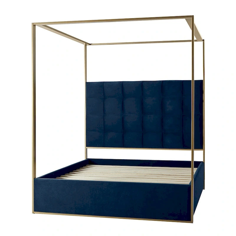 Milton Contemporary Upholstered Queen Size Canopy Bed by HULALA HOME