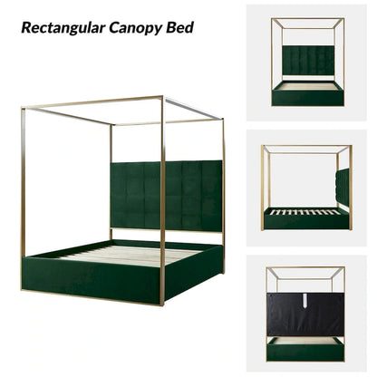 Milton Contemporary Upholstered Queen Size Canopy Bed by HULALA HOME