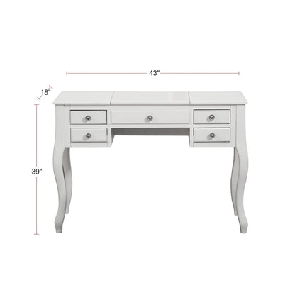 Flip Up Mirror Vanity Set with Stool