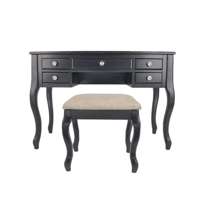 Flip Up Mirror Vanity Set with Stool