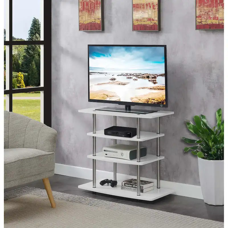 Convenience Concepts Designs2Go No Tools 4 Tier Highboy TV Stand
