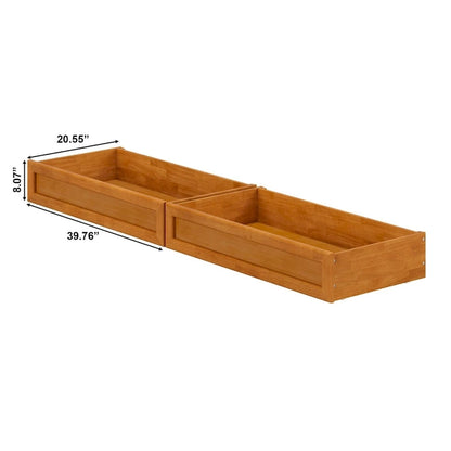 Queen-King-Twin XL Mid-Century Modern Under Bed Storage Drawers