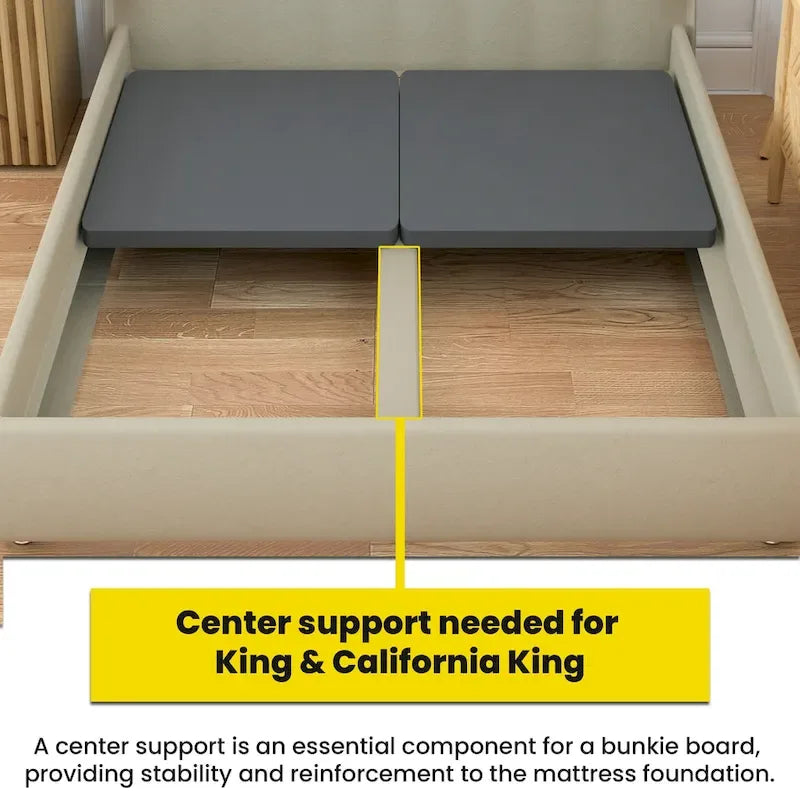 ONETAN, 1.5-Inch Split Bunkie Board for Mattress/Bed Support - Fully Assembled, Improved Comfort and Support, Gray
