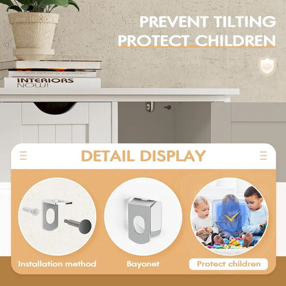 Homall Wooden Bathroom Cabinet, Freestanding Storage Cabinet with 4 Drawers and 1 Cupboard