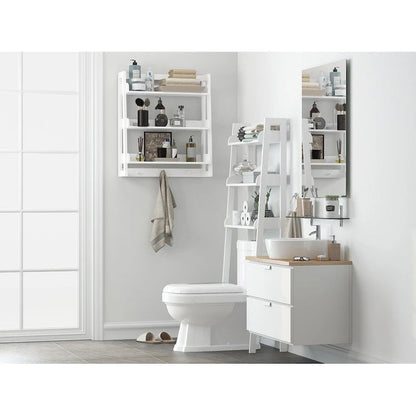 UTEX 3 Tier Bathroom Shelf Wall Mounted with Towel Hooks, Bathroom Organizer Shelf Over The Toilet