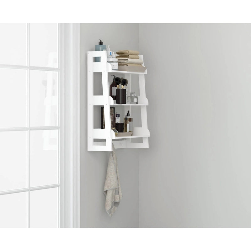 UTEX 3 Tier Bathroom Shelf Wall Mounted with Towel Hooks, Bathroom Organizer Shelf Over The Toilet