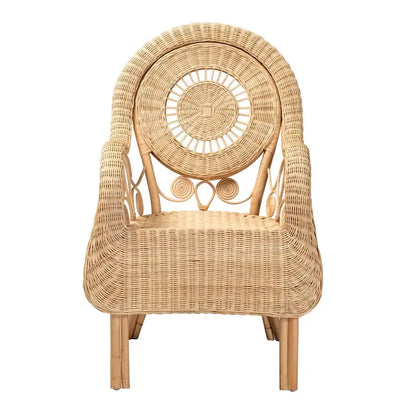 Putri Modern Bohemian Natural Rattan Arm Chair