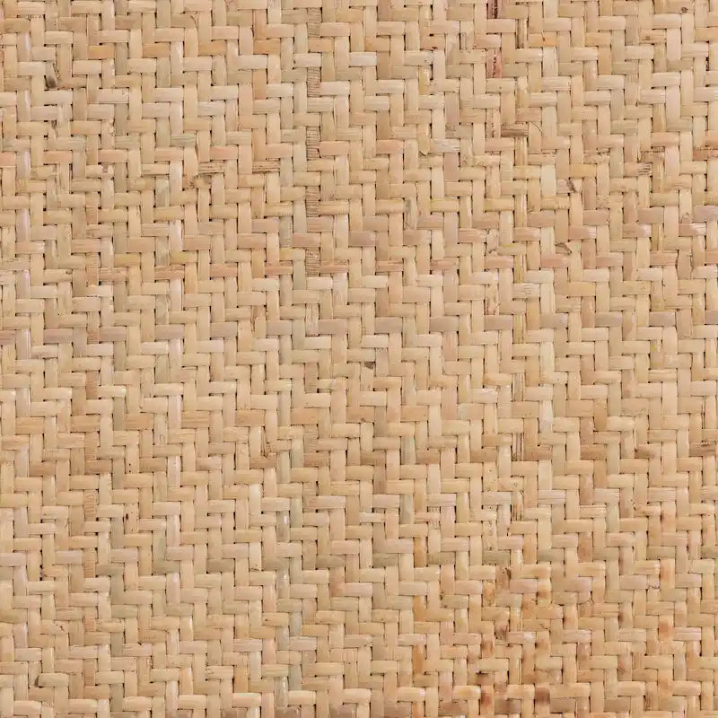 Fields Mid-Century Woven Rattan and Natural Wood Dining Chair Set (2PC)