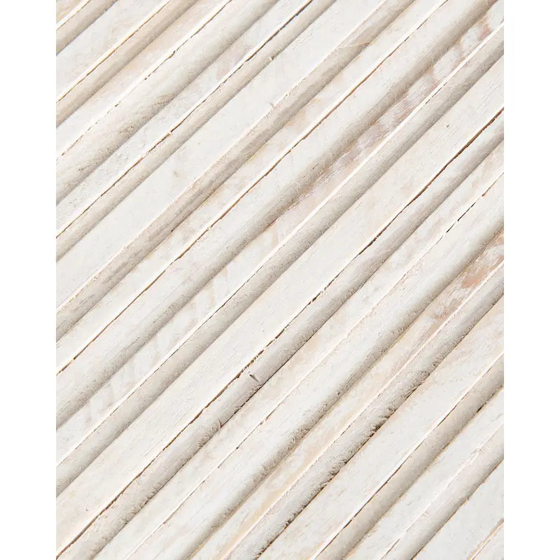 Distressed White Teak Wood Plank Drum Table by East at Main