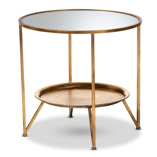 Contemporary Antique Gold Accent Table