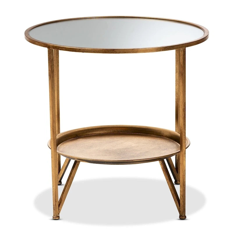 Contemporary Antique Gold Accent Table