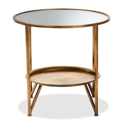 Contemporary Antique Gold Accent Table