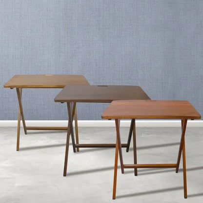 Copper Grove Goosefoot Folding TV Tray Table with Solid Hardwood