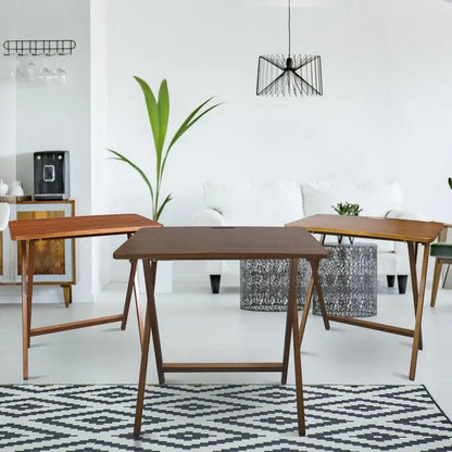 Copper Grove Goosefoot Folding TV Tray Table with Solid Hardwood