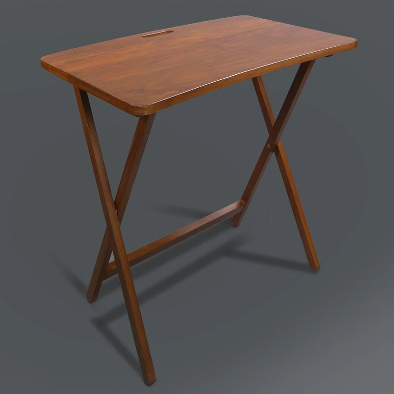 Copper Grove Goosefoot Folding TV Tray Table with Solid Hardwood