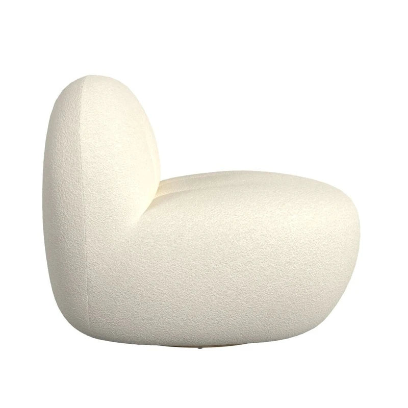 HomePop Armless Cloud Swivel Chair- White Sherpa