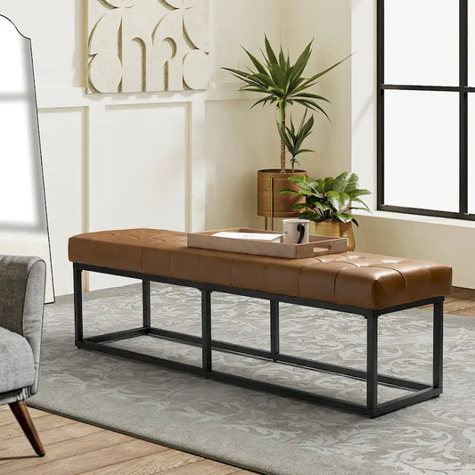 Alicia Classic Genuine Leather Durable Easy Suitable Bedroom Bench by HULALA HOME