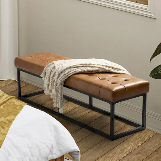 Alicia Classic Genuine Leather Durable Easy Suitable Bedroom Bench by HULALA HOME