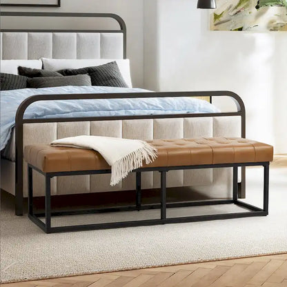 Alicia Classic Genuine Leather Durable Easy Suitable Bedroom Bench by HULALA HOME