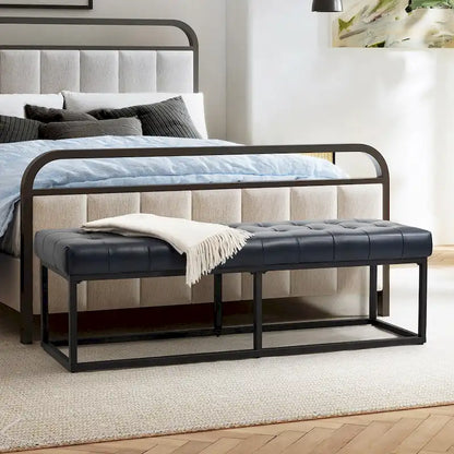 Alicia Classic Genuine Leather Durable Easy Suitable Bedroom Bench by HULALA HOME