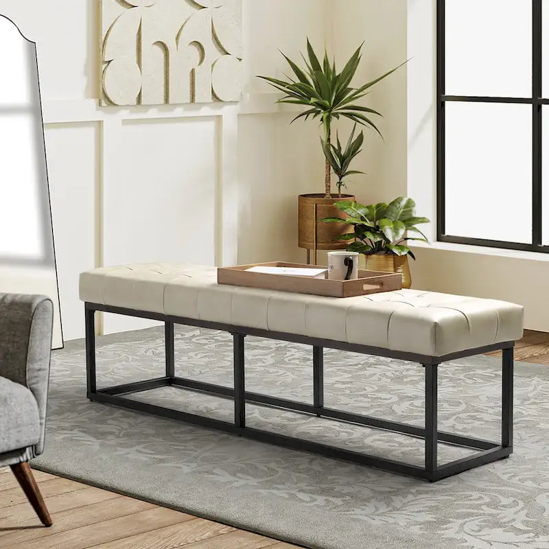 Alicia Classic Genuine Leather Durable Easy Suitable Bedroom Bench by HULALA HOME