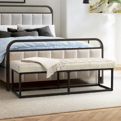 Alicia Classic Genuine Leather Durable Easy Suitable Bedroom Bench by HULALA HOME