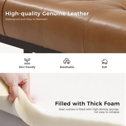 Alicia Classic Genuine Leather Durable Easy Suitable Bedroom Bench by HULALA HOME