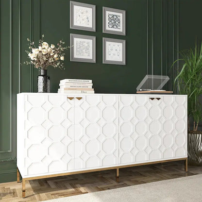 Clihome Storage High Gloss Entertainment Centers TV Stand, Sideboard